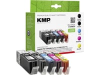 Kmp C107bkxv, Pigmentbasert Blekk, Svart, Cyan, Fiolblå, Gult, Canon, Multi Pack, Pixma Mg5750, Mg5751, Mg5752, Mg5753 Pixma Mg6850, Mg6851, Mg6852, Mg6853 Pixma Mg7750, Mg7751,..., Cli-571Bk/C/M/Y