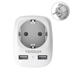 TESSAN-Prolongateur de prise murale multi-prises EU avec USB,interrupteur,prise en T,adaptateur secteur Powercube,chargeur pour voyage à domicile - Type TS-611-DE-GR