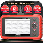 LAUNCH CRP129X V2.0 Valise Diagnostic Auto, OBD2 Scanner, Outil de Diagnostic Voiture Multimarque, 12 réinitialisation de Service, Moteur Transmission SRS ABS