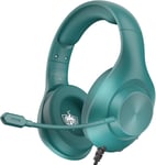 Casque De Jeu Ps4 Headset, Casque Xbox Avec Son Surround 7.1, Casque De Jeu Supra-Auriculaire Avec Casque Antibruit Flexible Et Mémoire Micro Pour Pc, Ps5, Ps4, Xbox Series X/S, Switch (Cyan)