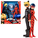 Bandai - Miraculous Ladybug - Set de Jouet Miraculous - Pack de 2 Poupées Miraculous - Figurine Miraculous Mannequin - Figurine pour Enfant Ladybug & Chat Noir - Jouet Enfant 4 Ans + - 26 cm - P50365