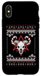 Coque pour iPhone X/XS Eerie Baphomet Pull de Noël gothique en corne de canne à sucre d'orge