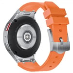 Samsung Galaxy Watch 20mm Armband i Silikon Silver Spänne Orange