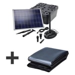 Solairepratique - Kit bassin complet 5000l max, avec liner et pompe solaire 1700L-50W filtre immergé