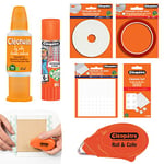 CLEOPATRE – Kit de Colles pour le Scrapbooking et le Bricolage – Colle liquide double embout, roller de colle, rouleau adhésif double face, pastilles de colle, carrés mousse + Bâton de Colle Offert