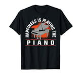 Piano Teacher Pianist Vintage Happiness Is Playing The Piano T-Shirt