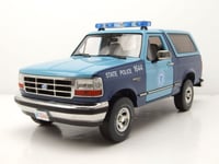 Ford BRONCO Xlt 1996 Massachusetts State Police Bleu Modèle 1:18 Greenlight