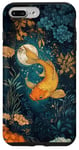 iPhone 7 Plus/8 Plus Gold Fish Moon Flowers Cottagecore Case