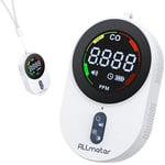 ALLmeter CO Detector with Real-Time Portable Carbon Monoxide Monitoring,Adjustable Brightness and Alarm,Rechargeable Battery,LCD Screen Air Quality Metrer for Home,Camping,and RV Campervan Tent Use