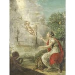 Artery8 Allegory Birth William Prince Orange Art Print Canvas Premium Wall Decor Poster Mural