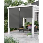 Songmics - Paravent extérieur 1.4 x 2.5m Store Vertical pour Balcon Terrasse avec Coffre Paravent retractable - Gris foncé GSA145GY