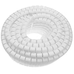 BeMatik - Câble Rangement. Tube Organisateur Blanc avec Clip de 25-30 mm Longueur 2,5 m