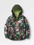 Passenger Ocean Abstract Print Insulated Hooded Half Zip Jacket, Green Multi