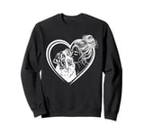 Saint Bernard Mom Dog Art Valentine's Day Heart Sweatshirt