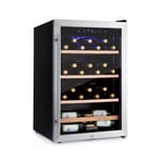 Wine Cooler Fridge Dual Zone Wine Fridge Glass Door Touch Led 48 Bottles Black