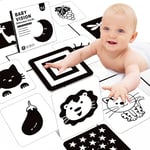 Richgv Carte Noir et Blanc Bebe,Livre Noir et Blanc Bébé, Jouet Bébé Noir et Blanc Carte Flash,Jouet Bebe 3 Mois,Image Noir et Blanc Bébé,Stimulation Visuelle Carte de 40 Pages