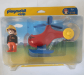 PLAYMOBIL 1.2.3 Garçon et hélicoptère de secours réf 6789 dès 18 mois