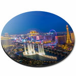 Round Mouse Mat - Las Vegas Strip USA America Office Gift #3416