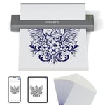 MUNBYN Thermocopieur Tatouage ITP05, 20 Feuilles Papier Transfert Imprimante, Transfert Tatouage Machine Copieur pour iOS Android et Mac, Gris