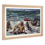 Big Box Art Framed Print of Lovis Corinth The Beaches of Forte del Marmi Design | Wall Art Picture | Home Decor for Kitchen, Living Room, Bedroom, Hallway, Oak, A2 / 24.5x18 Inch / 62x45cm