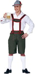 FIESTAS GUIRCA Oktoberfest Costume Déguisement Homme - Costume Bavarois Fête de la Bière - Look Lederhosen Déguisement Homme Taille S 46-48