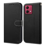 NP-Caser Case for Motorola Moto Edge 40 Neo Premium PU Leather Wallet Case [Stand Function] Cover Compatible with Motorola Moto Edge 40 Neo, Black