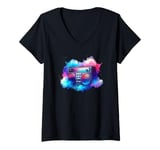 Womens Boombox Old School 80s Music Hip Hop V-Neck T-Shirt