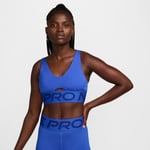 Nike Pro Indy Plunge MS Bra Blå - Handla nu på Loparshop.se!