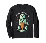 Funny I’m Freakin Melting Groovy Horror Skull Ice Cream Man Long Sleeve T-Shirt