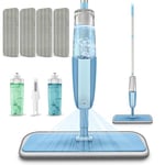 Microfibre Spray Mops for Floor Cleaning- MEXERRIS Floor Cleaning Mop With Spray 4 Microfiber washable Mop Pads and 2 Reffilable Bottles Wet Dust Mop for Laminate Wood Vinyl Ceramic Floor Cleaning