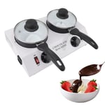 2 Tanks Chocolate Melting Machine Constant Temperature Aluminum Non Stick UK