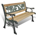 Banc de jardin pour enfants Banc d'extérieur Banquette 84 cm Bois 66024