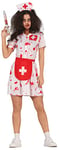 FIESTAS GUIRCA Costume d'Infirmière Zombie - Uniforme d'Infirmière Blanche Sanglante - Déguisement d'Halloween pour Femme Taille 38-40 M