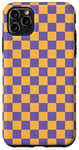 iPhone 11 Pro Max Yellow & Purple Checkerboard Squared Pattern, Checkered Case