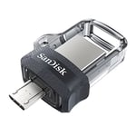 SanDisk 64GB Ultra Dual Drive m3.0 Flash Drive, USB Stick, memory stick, smartphone storage with reversible micro-USB and USB Type-A connectors, for Android smartphones, tablets and computers