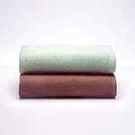 Sancarlos - Set of 2 Ocean Duo Hand Towels for Sink, Green Powder Coated and Brown, 100% Cotton, 550 g/m²