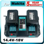 DC18RD Dual Port Rapid Battery Charger For Makita 18V Li-ion LXT BL1860B BL1850