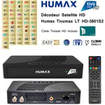 Pack Tivùsat Décodeur Satellite hd Humax Tivumax lt HD-3801S2 + Carte Tivùsat hd Activation Comprise - DVB-S2 hevc Main 10 (10bit) Easy hd par