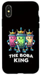 Coque pour iPhone X/XS Boba King Illustration drôle Boba Tea Drinker