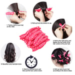 20 Pieces. No Heat Curling Iron Folding Storage Soft Hair Curlers Pink Red