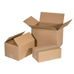 Only Boxes, Lot de 25 boîtes en carton, canal simple renforcé, boîte de rangement, dimensions 25 x 20 x 15 cm