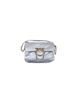 Pinko Love Puff Mini Cl Sheep Nappa, Sac Femme, E68q_bruma Gris Antique Or