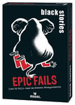 moses Black Stories Epic Fails – 50 Cas réels Autour des mésaventures absurdes, Cartes de Crime dans Un Nouveau Design avec Deux Variantes, Jeu d'énigmes pour Adolescents et Adultes, 90053, Blanc, m