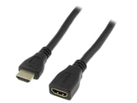 Cable HDMI 1.4 femelle HDMI prise male 2m - Noir