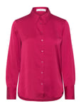 Mango Satin Finish Flowy Shirt Rosa