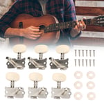 6PCS Guitar String Button Single Hole Steel Column Square Head Folk Tuning Pegs