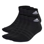 adidas Cushioned Sportswear Ankle Socks 6 Pairs, Cotton, Black