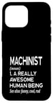 Coque pour iPhone 16 Pro Max Définition de machiniste amusante Magasin d'outils de machines-outils