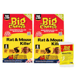 The Big Cheese Rat Poisoning Sachets - 2 Pack, 12 Total x 25g - Kills Mice and Rats, Indoor & Outdoor Use Bait Packet, Safe To Handle - Rat Killer For Mouse Traps - Super Strength Rat Poisoning