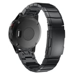 Garmin Fenix 5 ruostumattomasta teräksestä valmistettu ranneke - Musta